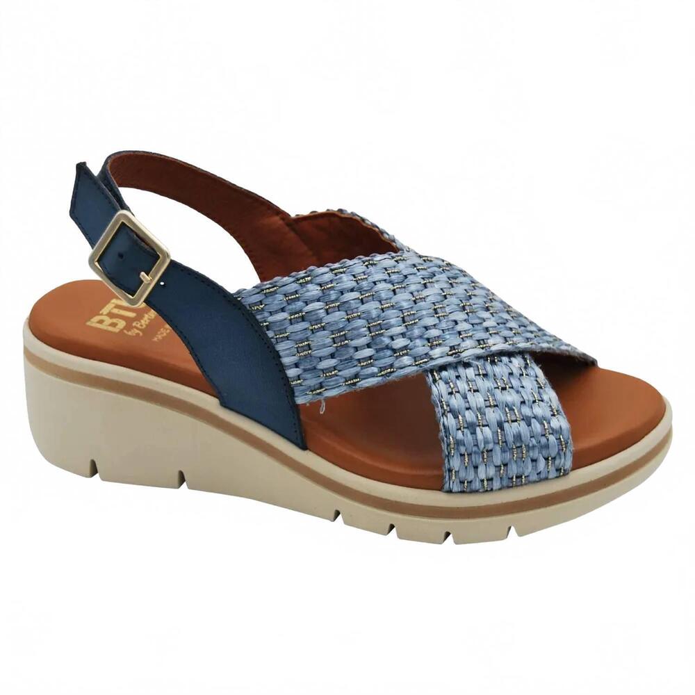 NEW BTU BY BERTUCHI women's farrah sandals in azul/jeans
